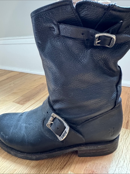 Frye Shoes - Frye Black Leather Boot with Buckles